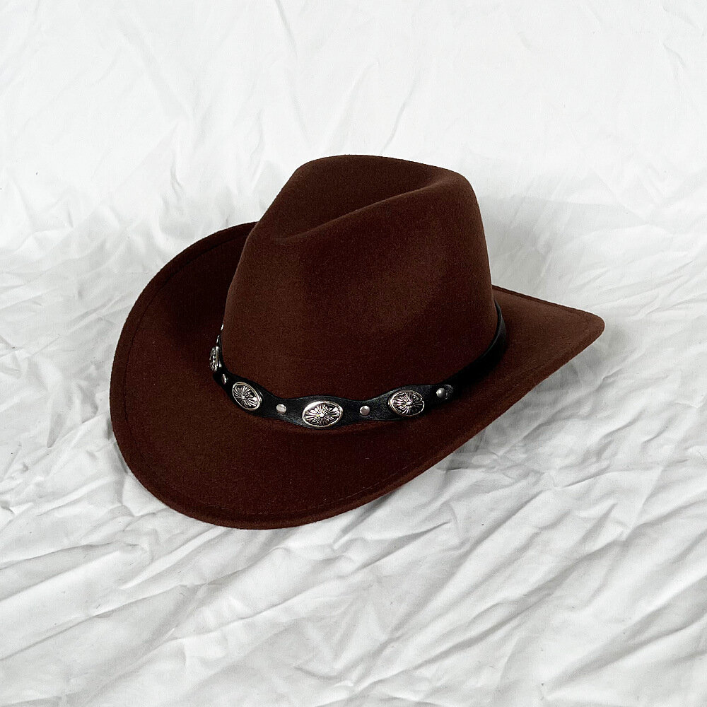 Käpristynyt cowboy-hattu punaisella jazzlehmäkuvioisella yksivärinen ritarihuopahattu miehille ja naisille isoilla räystäillä hinta ja tiedot | Miesten hatut, huivit ja käsineet | hobbyhall.fi