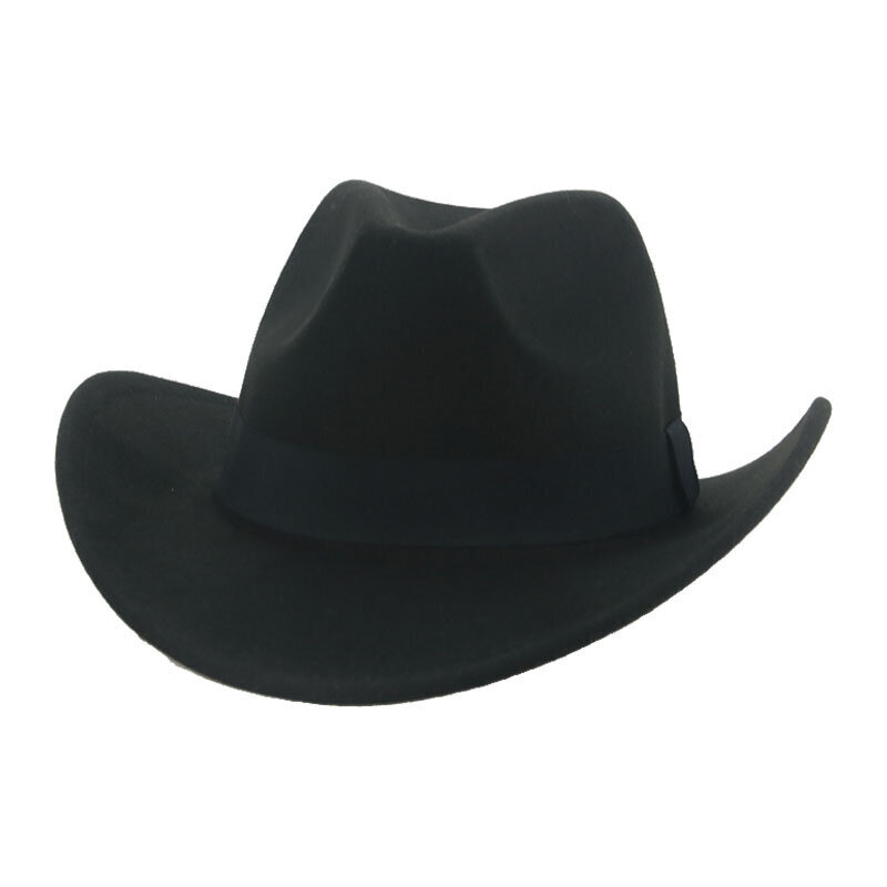 Cowboy-hattu Miesten hattu Länsi-Cowboy-hatut Fedoras-hatut naisille Miehille Talvihuovutettu hattu Band Muoti Fedora-hattu Chapeau Cowboy hinta ja tiedot | Miesten hatut, huivit ja käsineet | hobbyhall.fi