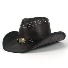 Naiset Miehet Nahka Länsi-Cowboy-hattu Kesäverkko Sombrero Hombre Lippikset Verkolla Isä Kummisetä Hatut 2 Szie Plus Size hinta ja tiedot | Miesten hatut, huivit ja käsineet | hobbyhall.fi