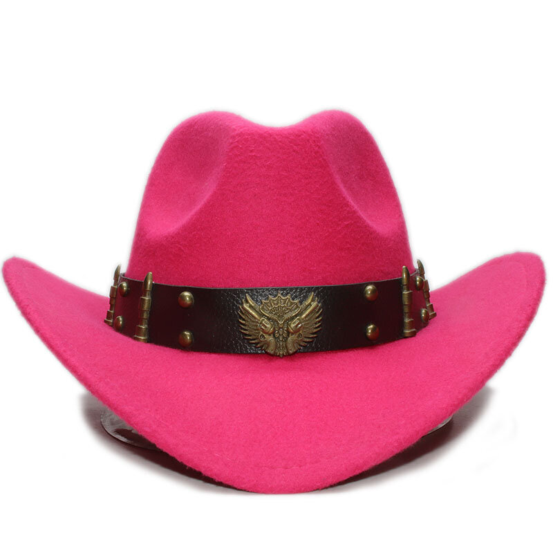 Retro Two Guns Nahkanauha Vanhemman lapsi Unisex Aikuinen Lapsi Villa Leveälierinen Cowboy Länsihattu Cowgirl Bowler Cap 54 57 61cm hinta ja tiedot | Miesten hatut, huivit ja käsineet | hobbyhall.fi