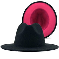 Unisex kaksisävyiset leveälieriset Fedora-hatut naiset vintage länsimainen Cowboy-hattu Classic Miehet Brittiläinen Jazz-lippis Muoti Panama Lippikset hinta ja tiedot | Miesten hatut, huivit ja käsineet | hobbyhall.fi