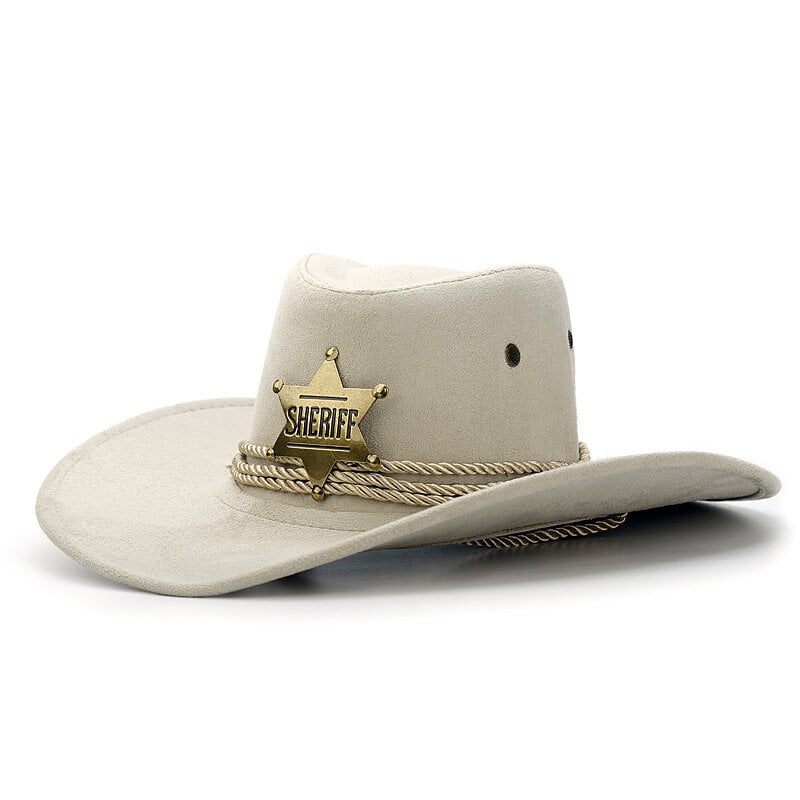 INS Unisex Naiset Miehet Mokkajäljitelmä Kuusisakarainen Star Sheriff Leveälierinen aurinkovoide Cap Beach Cowboy Cowgirl Länsihattu hinta ja tiedot | Miesten hatut, huivit ja käsineet | hobbyhall.fi