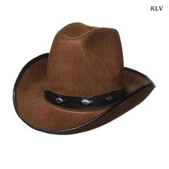 Vintage Fedora Hat Naiset Miehet Huopa Naisten Cowboy Hatut Juhla Niitti Sisustus Länsi-tyyli Top Konepelti Miesten Cosplay Hattu hinta ja tiedot | Miesten hatut, huivit ja käsineet | hobbyhall.fi