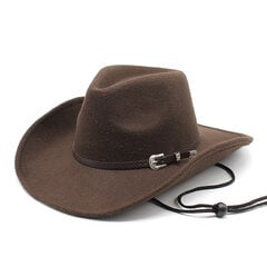 Miesten länsimainen Cowboy-hattu Muoti jäljitelmä Villa Leveälierinen huopa Fedora Hat Cowgirl Panama Jazz Hattu Sombreros Hombre hinta ja tiedot | Miesten hatut, huivit ja käsineet | hobbyhall.fi