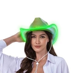 Länsimainen Cowgirl-hattu Retro-tyylinen paljetteja LED Light Lim Jazz Top Hat Syntymäpäiväjuhla Yökerho Huopa Cowboy Lippalakki miehille Naisille hinta ja tiedot | Miesten hatut, huivit ja käsineet | hobbyhall.fi