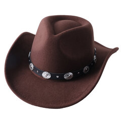 Valkoinen Cowboy Hat Jazz Top Cowboy Pään Asusteet Cowboy Hattu Huopahattu Miesten ja Naisten Ulkoilu Hattu Ritarihattu hinta ja tiedot | Miesten hatut, huivit ja käsineet | hobbyhall.fi