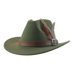 Cowboy Hat Cowboy Western Cowgirl Hatut Hatut Miesten hatut naisille Vyö höyhen Panama Jazz Caps Khaki Kahvi Sombrero Hombre hinta ja tiedot | Miesten hatut, huivit ja käsineet | hobbyhall.fi