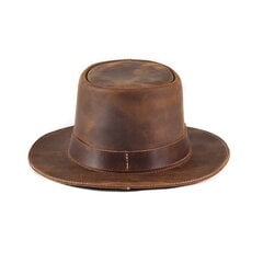 Aitoa nahkaa Cowboy-hattu miehille Vinatge lehmännahkainen lippalakki ulkoilumuoti Länsi-muovattava kestävä iso 60cm lippalakki hinta ja tiedot | Miesten hatut, huivit ja käsineet | hobbyhall.fi