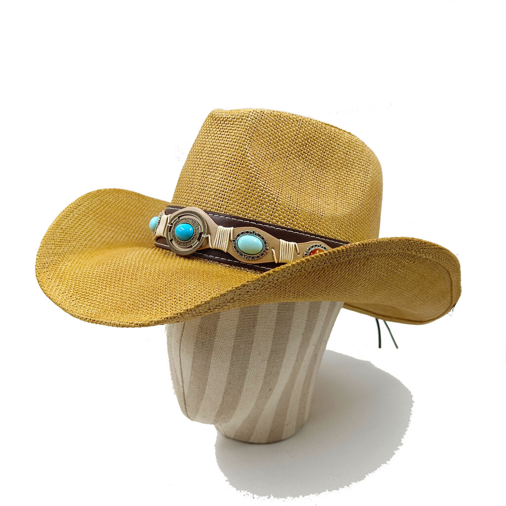 Cowboy-hattu Muotipainatus Vanha olkihattu Miesten kesäinen ulkoilu Rantahattu Unisex Solid Western Cowboy Hat hinta ja tiedot | Miesten hatut, huivit ja käsineet | hobbyhall.fi