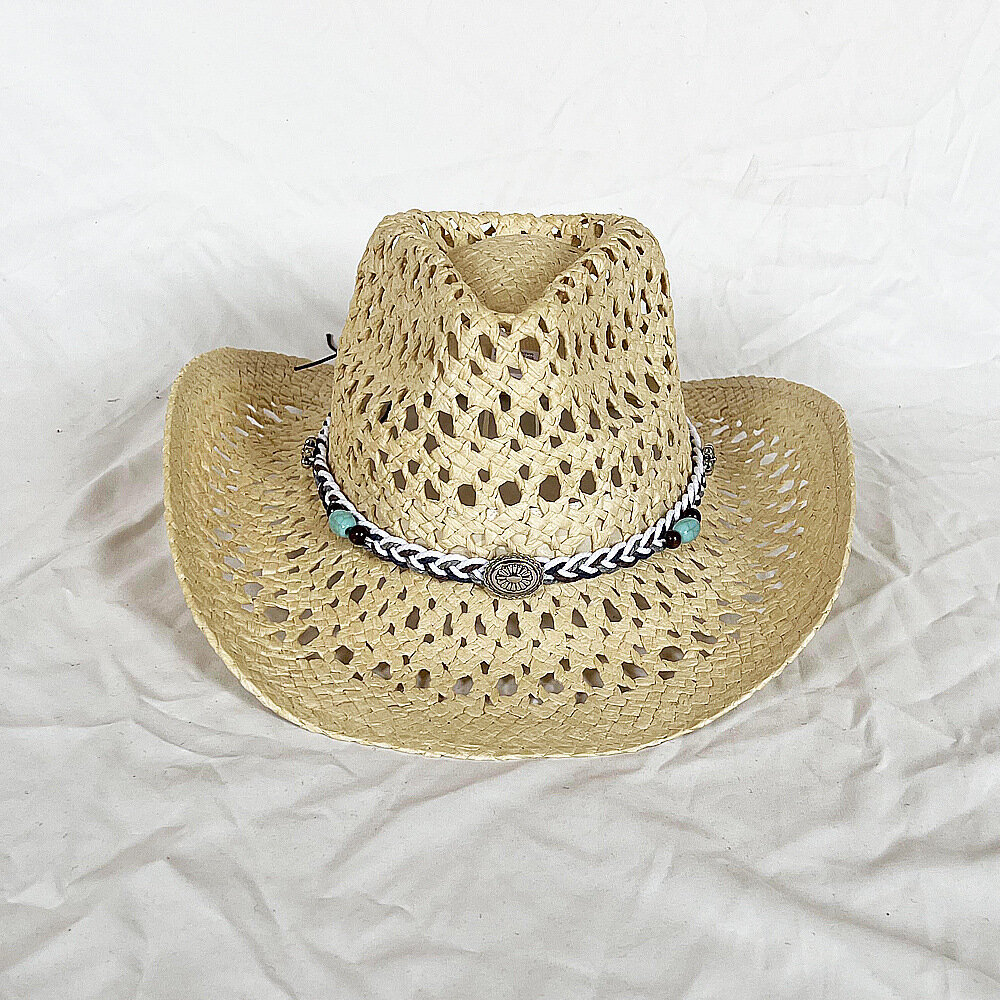 2023 Maalattu Cowboy-olkihattu, leikkaustyyli miehille ja naisille Kesäulkomatkailu Unisex Solid Western Cowboy -hattu hinta ja tiedot | Miesten hatut, huivit ja käsineet | hobbyhall.fi