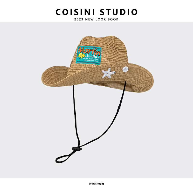 2023 Patch Asusteet Cowboy Olkihattu Miesten ja Naisten Ontto Kesä Ulkoilu Unisex Länsi Cowboy Hattu hinta ja tiedot | Miesten hatut, huivit ja käsineet | hobbyhall.fi