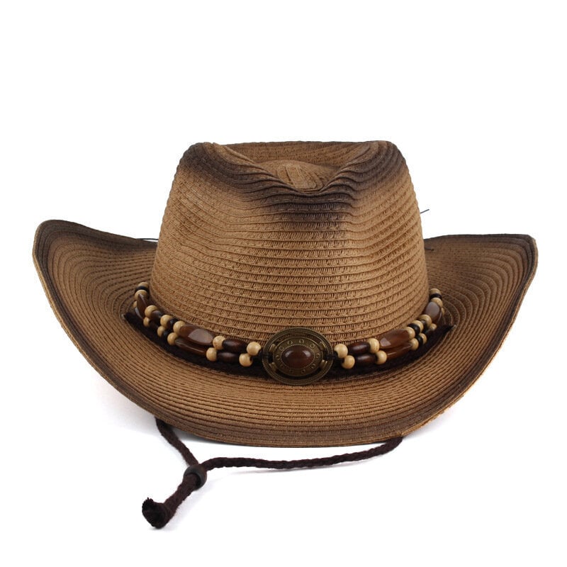 sombrero vaquero hombre Naisten Cowboy-hattu Yksinkertainen eurooppalainen ja amerikkalainen vintage-taidetyyli Länsi-Cowboy-olkihattu hinta ja tiedot | Miesten hatut, huivit ja käsineet | hobbyhall.fi