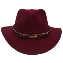 Fedora silinteri höyhenvyöllä kaareva reunus kevätsyksyn kashmirhuopahattu Länsi-Cowboy-hattu Ritarilaki naisille miehille hinta ja tiedot | Miesten hatut, huivit ja käsineet | hobbyhall.fi