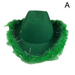 Muoti höyhen Cowgirl-hattu Pörröinen höyhen Länsi-Cowboy-hattu jouluksi polttareille Carnival Rave -asusteet hinta ja tiedot | Miesten hatut, huivit ja käsineet | hobbyhall.fi