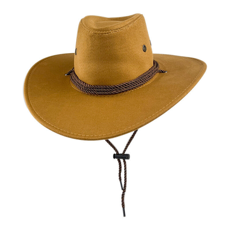 Mokkanahka Cowboy Caps Miehet Naiset Etniset Retro Knight Hat Brittiläinen Jazz Hattu jäljitelmä Villa Fedora Hatut hinta ja tiedot | Miesten hatut, huivit ja käsineet | hobbyhall.fi