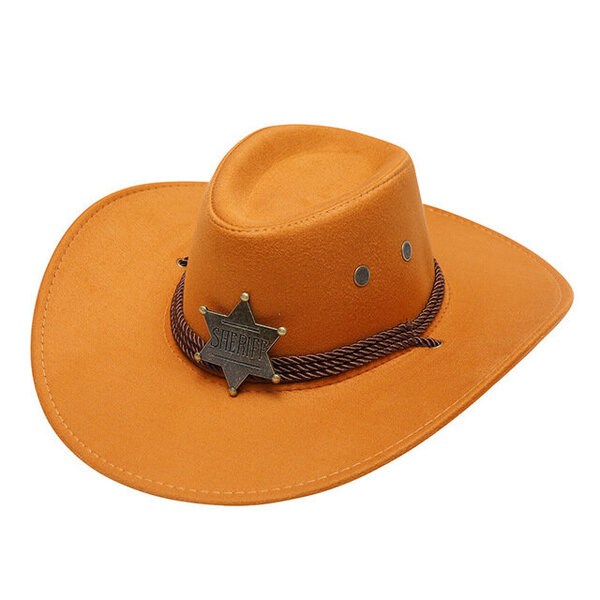 Vintage Western Cowboy -hattu miehille Naisten leveälierinen keinonahka juhlahattu Gentleman Cowgirl Jazz Caps Mongolialaiset lippalakit