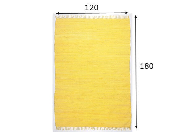 Puuvillamatto Happy Cotton, keltainen 70x140 hinta ja tiedot | Isot matot | hobbyhall.fi