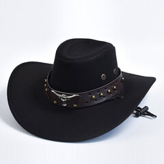 Keinotekoinen mokkanahka Western Cowboy Hatut Vintage Big edge Gentleman Cowgirl Jazz Hattu Juhla Cosplay Hattu hinta ja tiedot | Miesten hatut, huivit ja käsineet | hobbyhall.fi