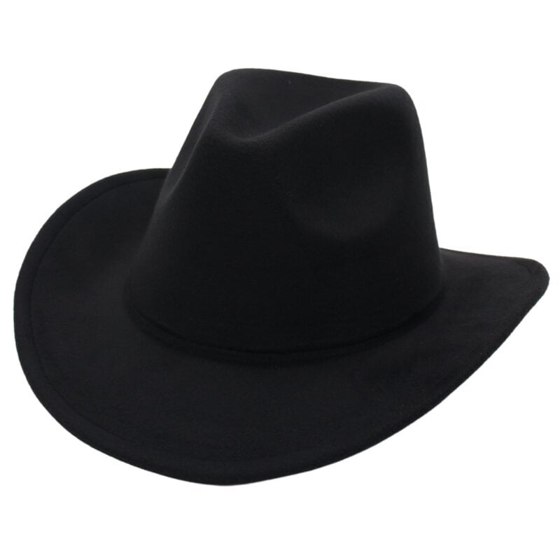 Länsimainen Yksinkertainen yksivärinen Cowboy-hattu Heinämaa Solid Cowgirl Country Hat Klassinen Jazz Naiset Huopahatut kuoppaiset Ritarihatut miehille hinta ja tiedot | Miesten hatut, huivit ja käsineet | hobbyhall.fi