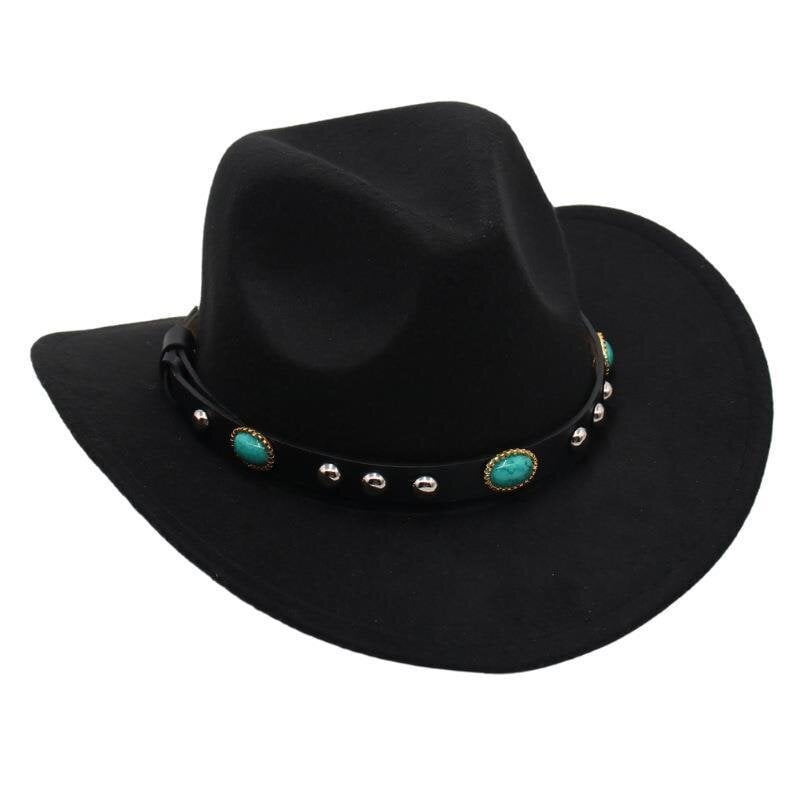 Länsi-Cowboy-hattu turkoosilla vyöllä Hot Pink kaareva reuna huopa Panama Cap Cowgirl Fedoras Vanhemman lapsen aurinkohattu aikuisille lapsille hinta ja tiedot | Miesten hatut, huivit ja käsineet | hobbyhall.fi