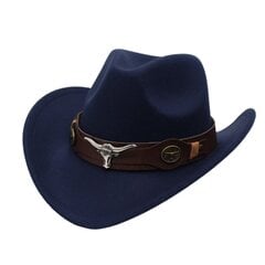 Klassiset Western Cowboy Mustat Hatut miehille Bull Sisustus Jazz Naiset Country Hattu Etninen Tyyli Retro Ritari Huopahatut Matka Fedoras hinta ja tiedot | Miesten hatut, huivit ja käsineet | hobbyhall.fi