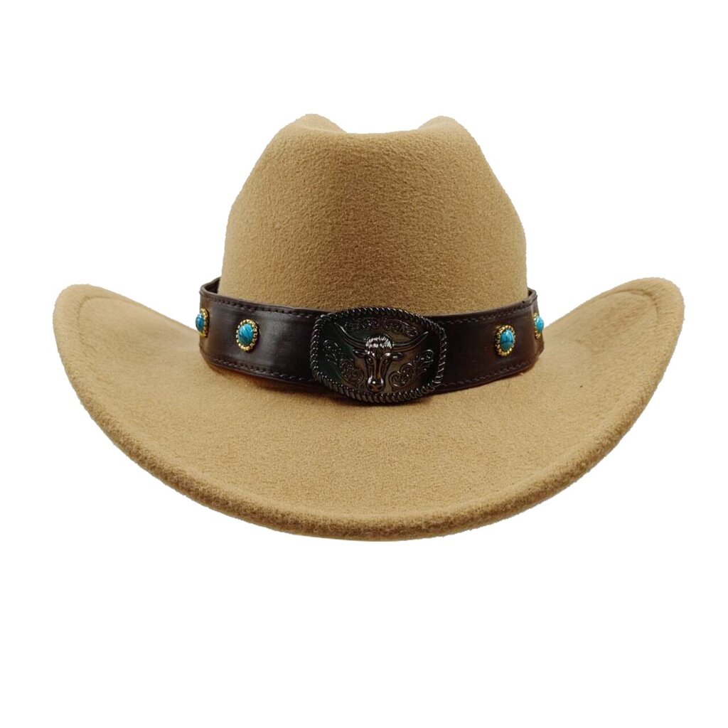 Naisten Cowboy-hattu Muoti Ainutlaatuinen Musta Miesten Jazz-hattu Cowhead-koriste Länsi-Länsi-Cowboy-hattu hinta ja tiedot | Miesten hatut, huivit ja käsineet | hobbyhall.fi