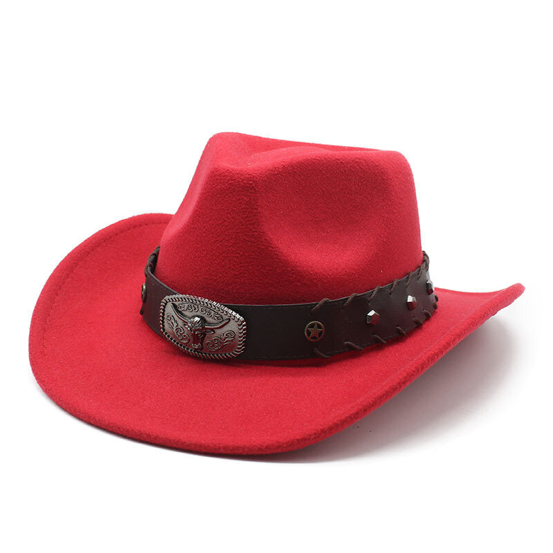 Four Seasons Cowboy Hatut Cowgirl Lippikset Villaiset Leveät Olkaimet Häränpääkuvio Koriste Retro Tyyli 57 58cm Länsi NZ0086 hinta ja tiedot | Miesten hatut, huivit ja käsineet | hobbyhall.fi