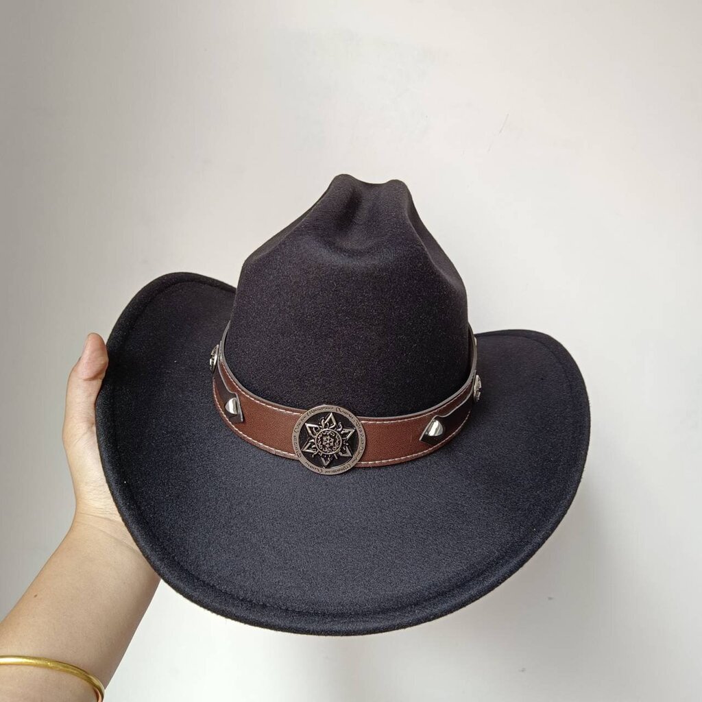 Cowhead Cowboy Hat Miesten Gentleman Naisten Jazz Cowboy Hattu Nahalla Leveälierinen Cloche Church Sombrero Hombre Hat hinta ja tiedot | Miesten hatut, huivit ja käsineet | hobbyhall.fi