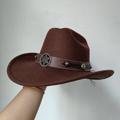 Cowhead Cowboy Hat Miesten Gentleman Naisten Jazz Cowboy Hattu Nahalla Leveälierinen Cloche Church Sombrero Hombre Hat hinta ja tiedot | Miesten hatut, huivit ja käsineet | hobbyhall.fi