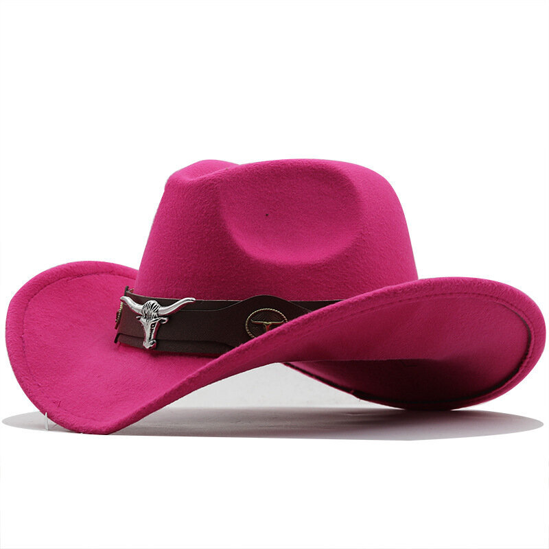 Gentleman ylösalaisin räystäät Jazz-hatut naiset miehet villa chapeu länsimainen Cowboy hattu Sombrero Hombre Cap Cowgirl hatut Cowhead vyö hinta ja tiedot | Miesten hatut, huivit ja käsineet | hobbyhall.fi