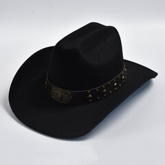 Miesten länsimainen naisten Cowboy-hattu herrasmiehille Lady Cowgirl Jazz-hattu Vintage leveälierinen huopa Fedora-hattu Sombrero Hombre hinta ja tiedot | Miesten hatut, huivit ja käsineet | hobbyhall.fi