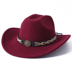 Style Cowboy Hat Muoti ja ainutlaatuinen Unisex Solid Jazz Hattu lehmän muotoisella koristeella Western Cowboy Hat Sorero hombre hinta ja tiedot | Miesten hatut, huivit ja käsineet | hobbyhall.fi