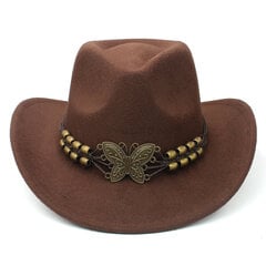 2 kokoa Miehet Naiset Villasekoite Länsi Cowboy Hatut Leveälieriset Aurinkohatut Juhlamatka Sombrero Ulkolakit Klassinen Retro Lämmin hinta ja tiedot | Miesten hatut, huivit ja käsineet | hobbyhall.fi