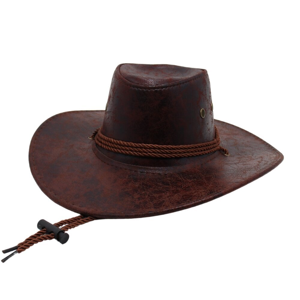 Keinonahka Vintage Western Black Miesten Cowboy Hattu Gentleman Travel Yksivärinen Cowgirl Country Hat Classic Jazz Naisten Ritarihattu hinta ja tiedot | Miesten hatut, huivit ja käsineet | hobbyhall.fi