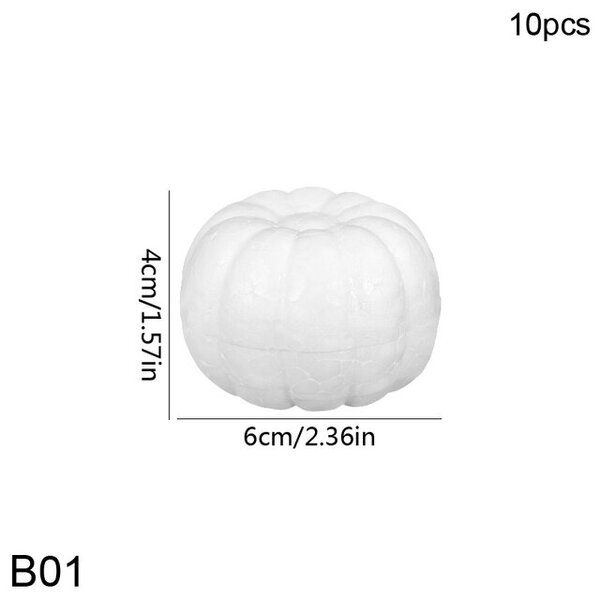 10 kpl White Foam Pumpkin Fake Harvest tekohedelmät mallit polystyreeni styroksi askartelu DIY käsintehty koriste Halloween lahja