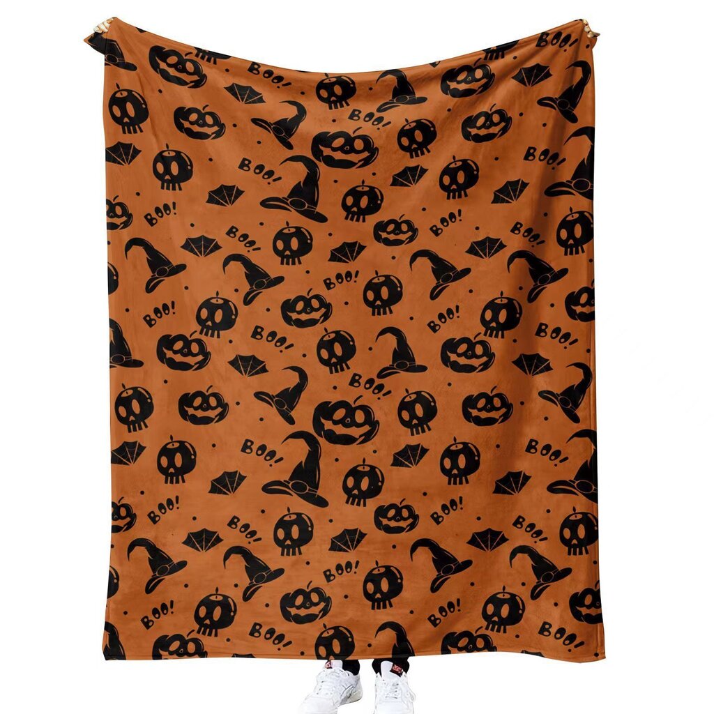 Halloween-peitto - Pehmoinen Halloween-peitto - Viihtyisä flanellinharmaa Halloween-koristelu juhlavuodesohvaan Olohuone 50"x60" Style 70 hinta ja tiedot | Peitot | hobbyhall.fi