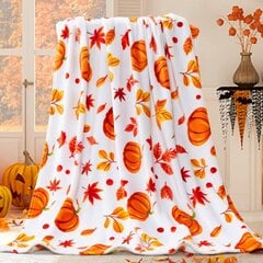 Fall Throw Peitto, Halloween Pumpkin Syksy Pehmo Fall Decor Fleece Fuzzy Picnic Throw Peitto Söpöt loma-appelsiinilehtipeitot ja -peitot kotiin (50" x 60") hinta ja tiedot | Peitot | hobbyhall.fi