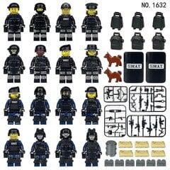 Figuurit rakennussetteihin 16 kpl SWAT-ryhmä hinta ja tiedot | Poikien lelut | hobbyhall.fi