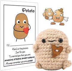 Nukke Funny Potato, Taskuhalaus Huolinukke positiivisilla vahvistuskorteilla, Onnea lahjat, Positiiviset lahjat Hauskoja lahjoja Söpöjä juttuja naisystäville hinta ja tiedot | Pehmolelut | hobbyhall.fi