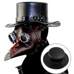 Aikuisten Halloween Plague Doctor Cosplay Mask Steam Punks Scary Horror Pu Bird Schnabel Naamio Nokka Naamio Rekvisiitta karnevaalijuhlalahja hinta ja tiedot | Juhlakoristeet | hobbyhall.fi