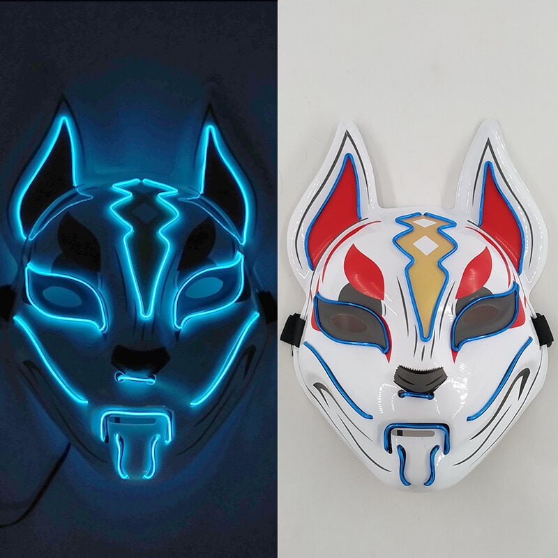 Anime cosplay High-Rise Invasion Cosplay Mask LED hehkuva juhlanaamio japanilainen samurai-asu rekvisiitta karnevaalijuhliin hinta ja tiedot | Juhlakoristeet | hobbyhall.fi