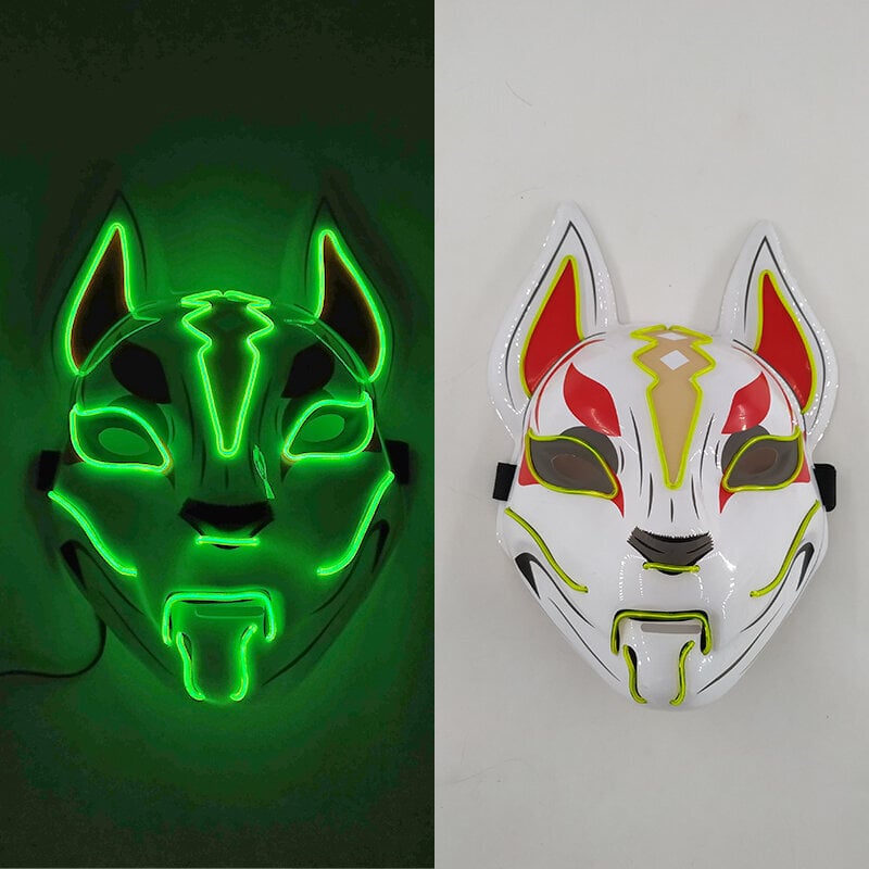 Anime cosplay High-Rise Invasion Cosplay Mask LED hehkuva juhlanaamio japanilainen samurai-asu rekvisiitta karnevaalijuhliin hinta ja tiedot | Juhlakoristeet | hobbyhall.fi