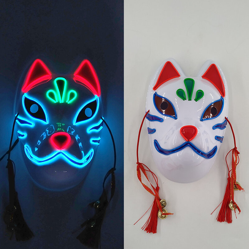 Anime cosplay High-Rise Invasion Cosplay Mask LED hehkuva juhlanaamio japanilainen samurai-asu rekvisiitta karnevaalijuhliin hinta ja tiedot | Juhlakoristeet | hobbyhall.fi