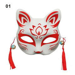 Anime Fox Mask Cosplay -asujuhlien rekvisiitta Käsinmaalatut japanilaiset puolikasvoiset kissanaamiot Naamiaisfestivaali Ball Kabuki Kitsune Maskit hinta ja tiedot | Juhlakoristeet | hobbyhall.fi