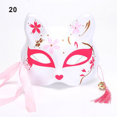 Anime Fox Mask Cosplay -asujuhlien rekvisiitta Käsinmaalatut japanilaiset puolikasvoiset kissanaamiot Naamiaisfestivaali Ball Kabuki Kitsune Maskit hinta ja tiedot | Juhlakoristeet | hobbyhall.fi