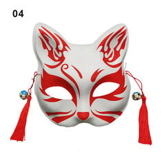 Anime Fox Mask Cosplay -asujuhlien rekvisiitta Käsinmaalatut japanilaiset puolikasvoiset kissanaamiot Naamiaisfestivaali Ball Kabuki Kitsune Maskit hinta ja tiedot | Juhlakoristeet | hobbyhall.fi