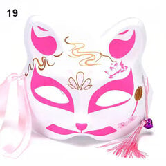 Anime Fox Mask Cosplay -asujuhlien rekvisiitta Käsinmaalatut japanilaiset puolikasvoiset kissanaamiot Naamiaisfestivaali Ball Kabuki Kitsune Maskit hinta ja tiedot | Juhlakoristeet | hobbyhall.fi