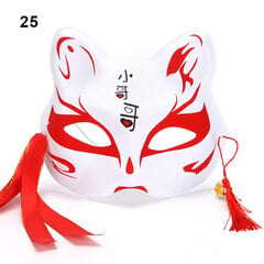 Anime Fox Mask Cosplay -asujuhlien rekvisiitta Käsinmaalatut japanilaiset puolikasvoiset kissanaamiot Naamiaisfestivaali Ball Kabuki Kitsune Maskit hinta ja tiedot | Juhlakoristeet | hobbyhall.fi