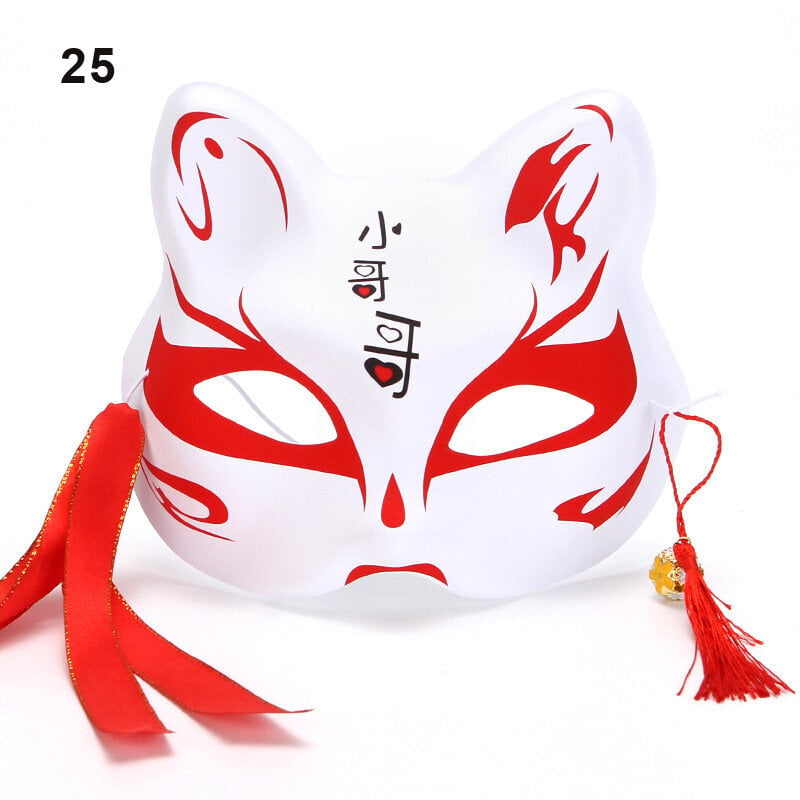 Anime Fox Mask Cosplay -asujuhlien rekvisiitta Käsinmaalatut japanilaiset puolikasvoiset kissanaamiot Naamiaisfestivaali Ball Kabuki Kitsune Maskit hinta ja tiedot | Juhlakoristeet | hobbyhall.fi