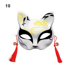 Anime Fox Mask Cosplay -asujuhlien rekvisiitta Käsinmaalatut japanilaiset puolikasvoiset kissanaamiot Naamiaisfestivaali Ball Kabuki Kitsune Maskit hinta ja tiedot | Juhlakoristeet | hobbyhall.fi